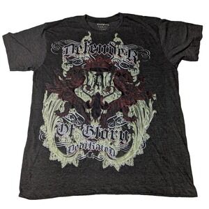 DEFENDER OF GLORY TNT Men Size XL Gray Cotton Blend Graphic Print T-Shirt
